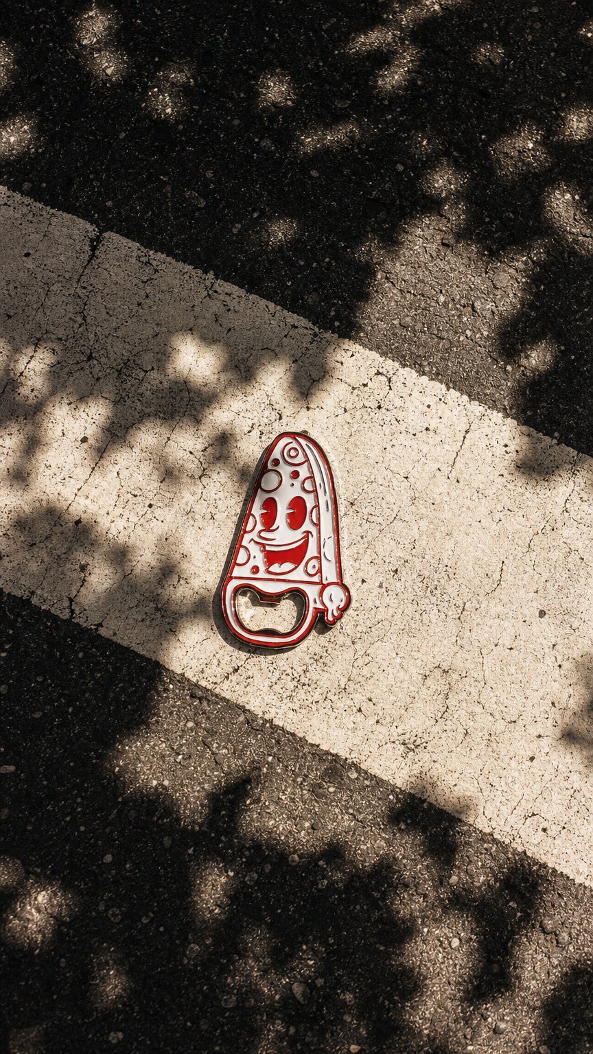 AI product shot of Pizza Keychain Opener
