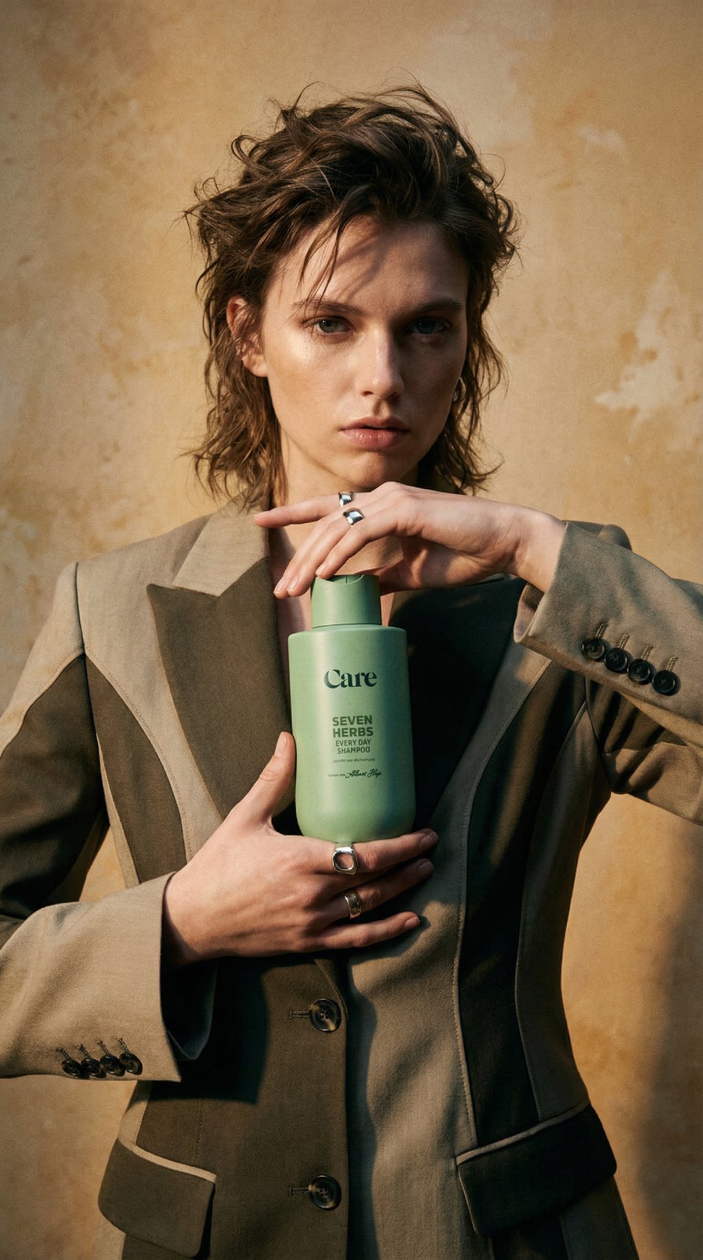 AI product shot of Care Seven herbs every day shampoo