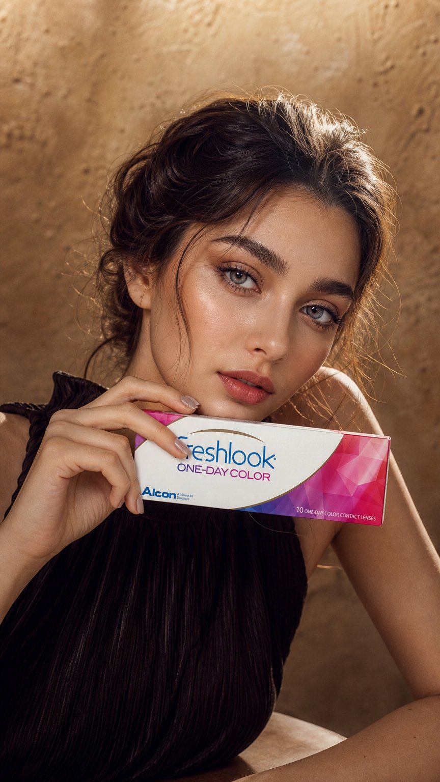 AI product shot of عدسات فريش لوك علبة من 10 عدسات (Fresh Look Colored Contact Lenses - Box of 10)