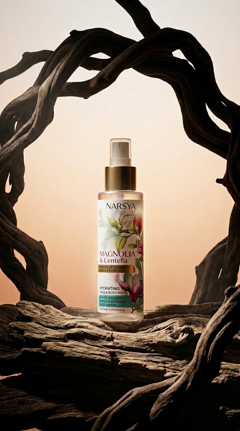 AI product shot of ХИДРАТИРАЩ МИСТ ЗА ЛИЦЕ И ТЯЛО MAGNOLIA&CENTELLA