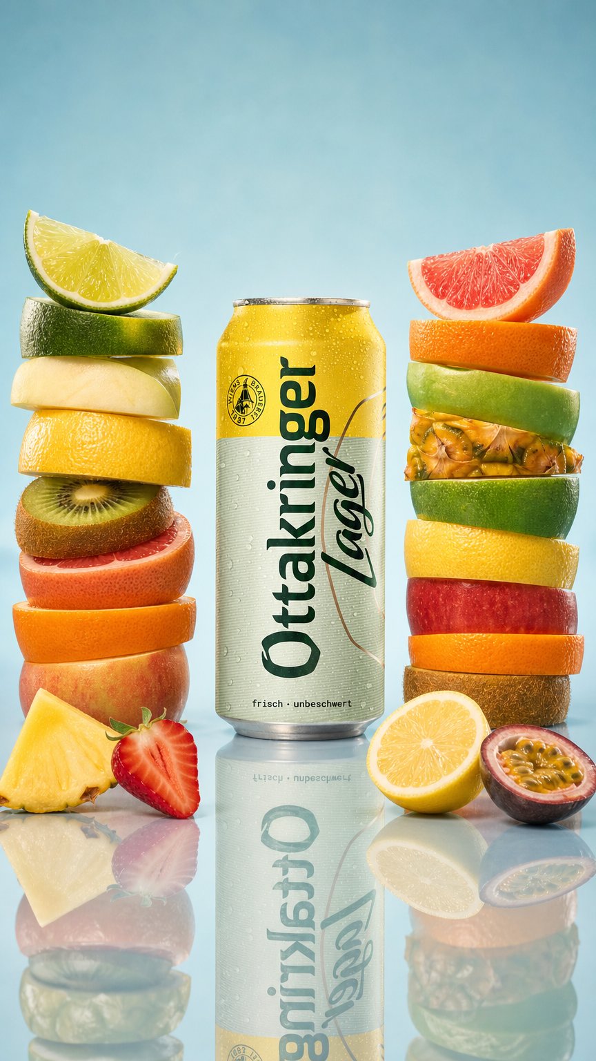 AI product shot of Ottakringer Lager