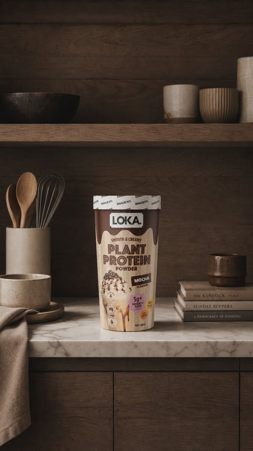 AI product shot of LOKA POWDER - MOCHA 280G