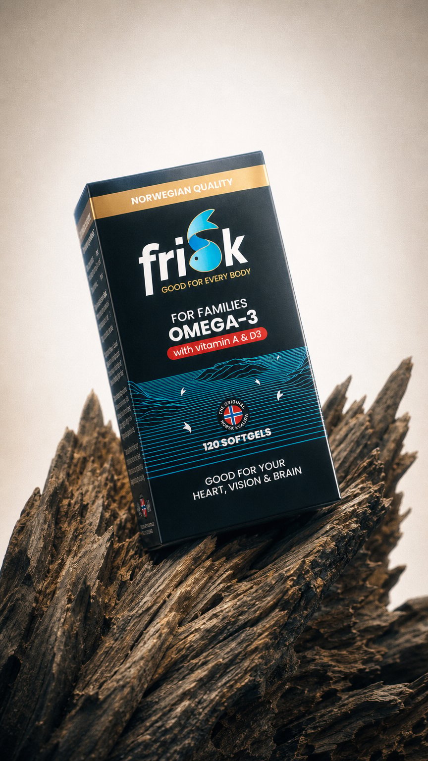 AI product shot of 3 Måneder Omega-3 Pakke - Spar mer med komplett løsning