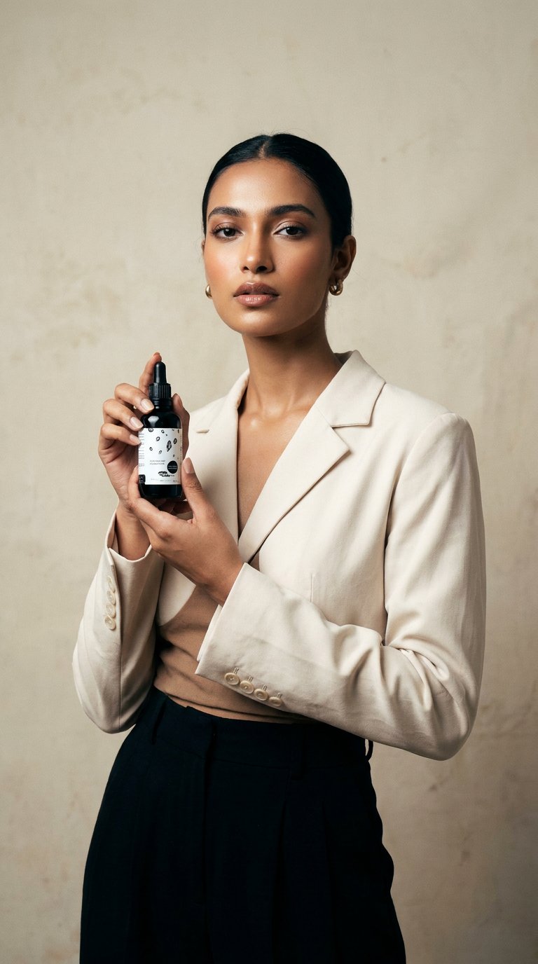 AI product shot of Saudi brand ‘Lora’ skincare product