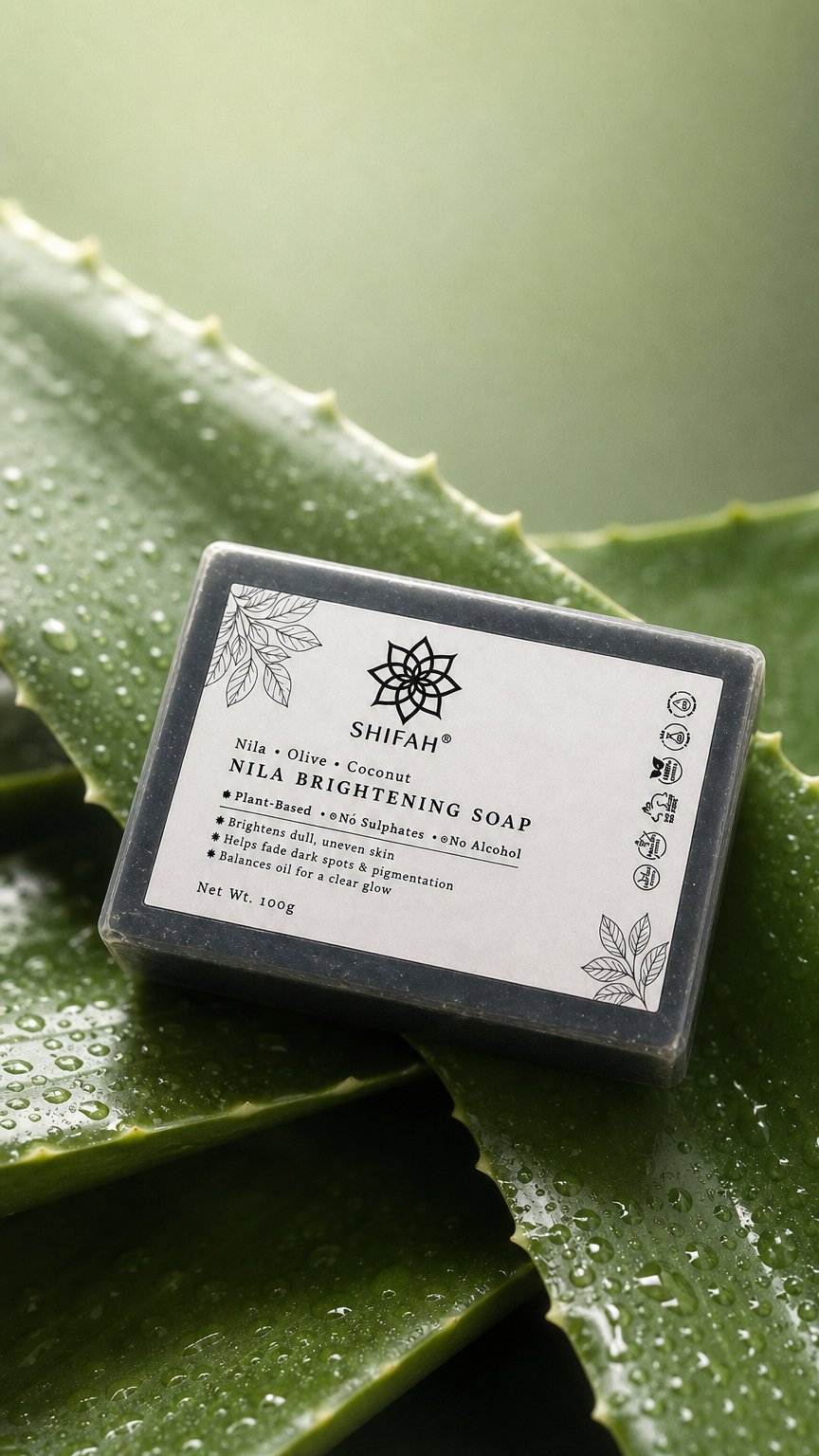 AI product shot of Nila Brightening Soap (Limited Edition) + Free Soap Tin