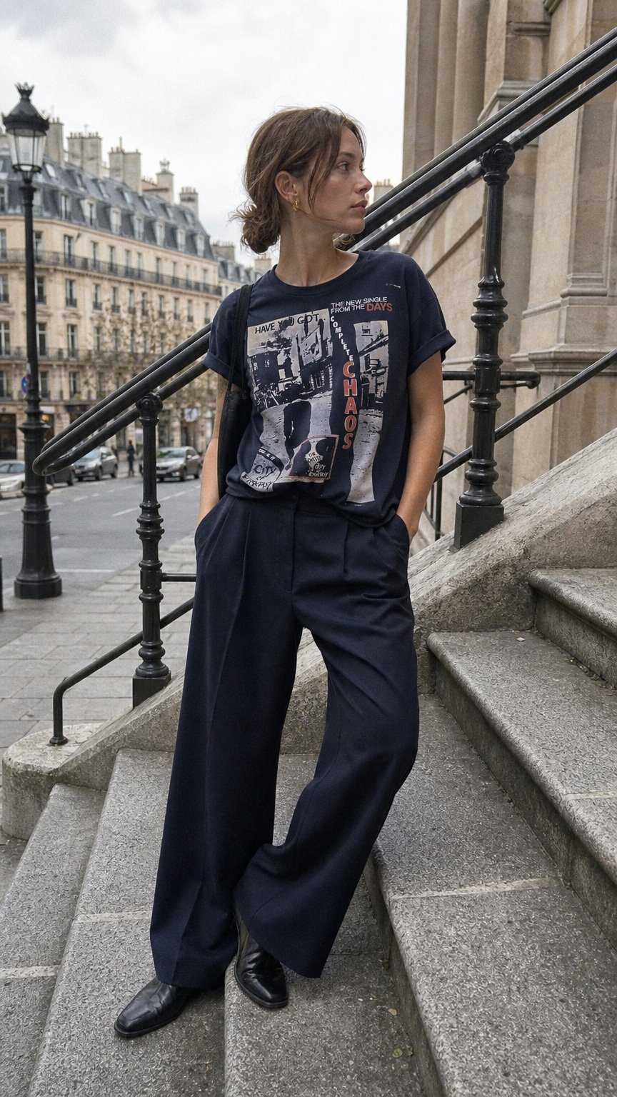 AI product shot of Whitney - Cropped Tee Navy