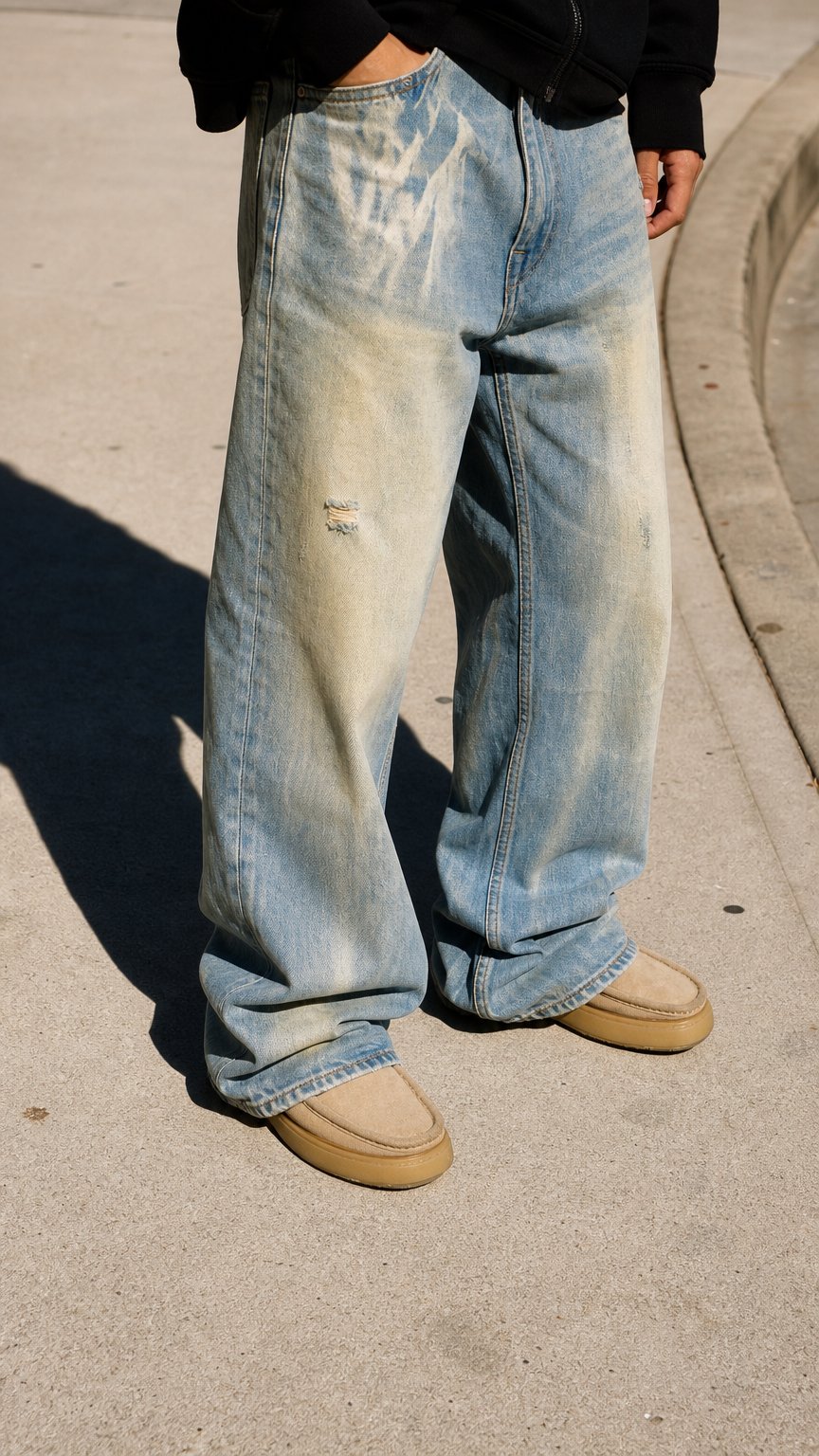 AI product shot of Glacier Fade Denim
