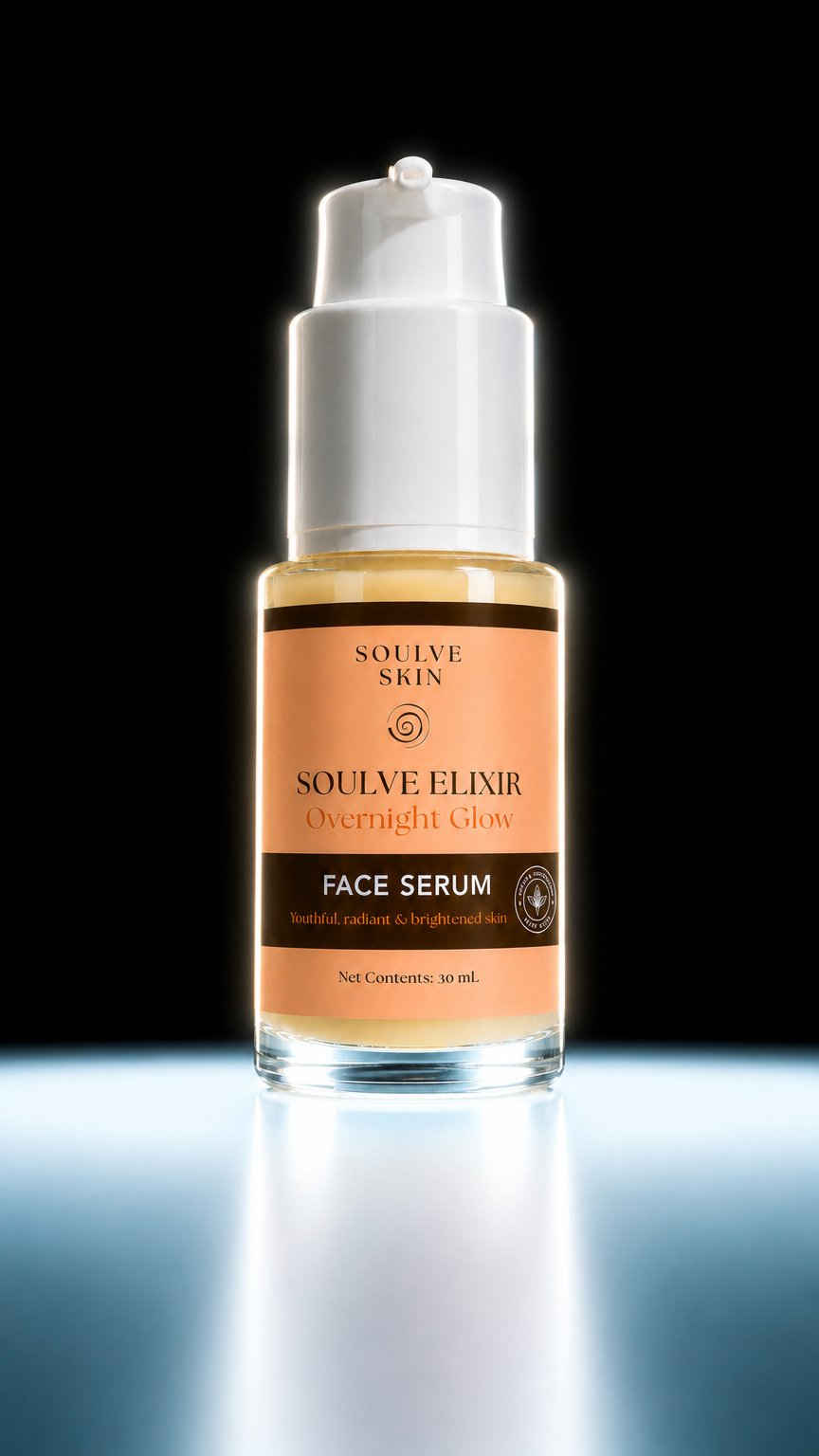 AI product shot of Soulve Elixer Face Serum