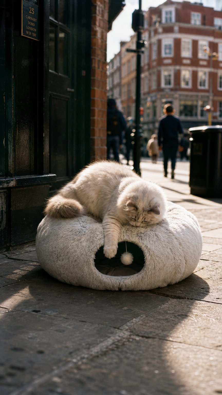 AI product shot of 2 In 1 Round Tunnel Cat Beds