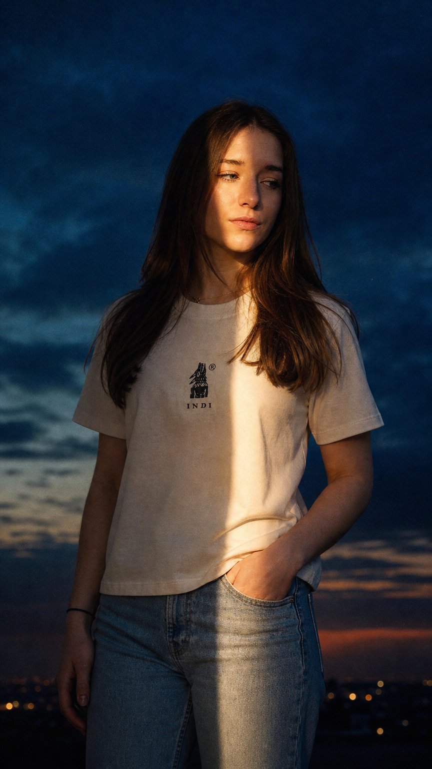 AI product shot of LA VOIE NORMALE WOLF T-SHIRT FEMME