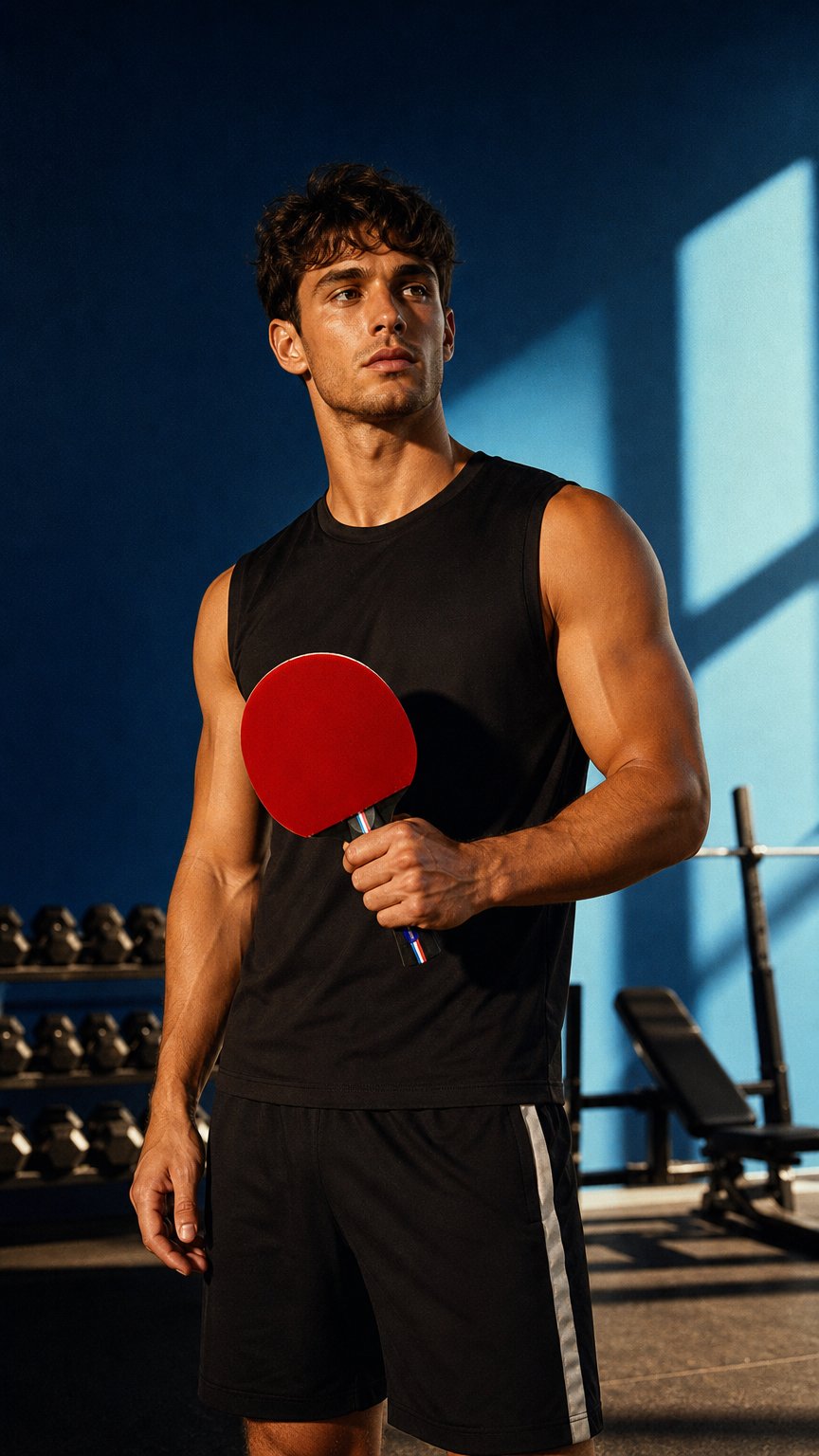 AI product shot of Vortex Premium Table Tennis Paddle with Case