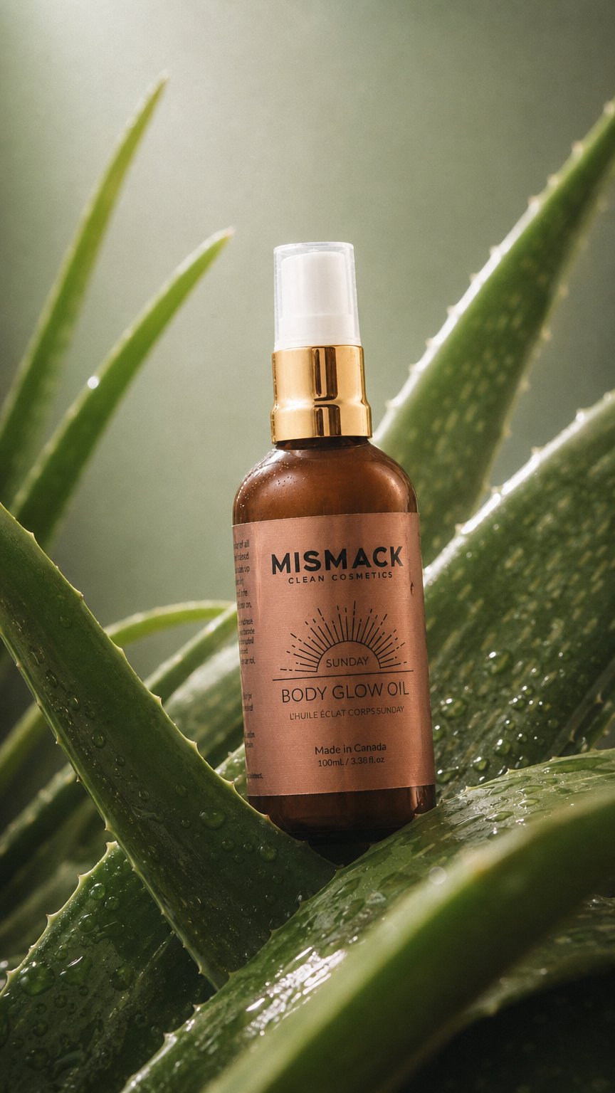 AI product shot of Sunday BODY Glow OIL