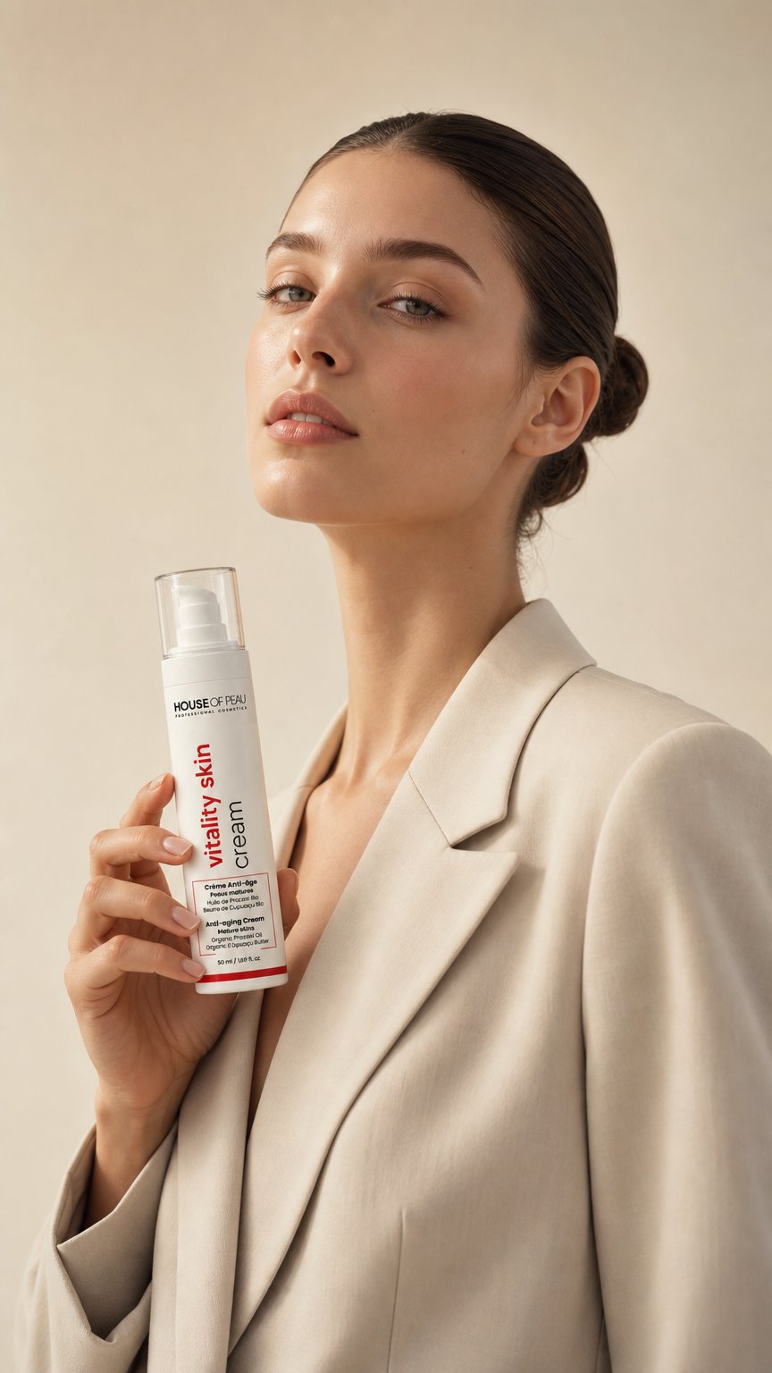 AI product shot of Vitality Skin Cream | Crème Anti-âge | 50ml