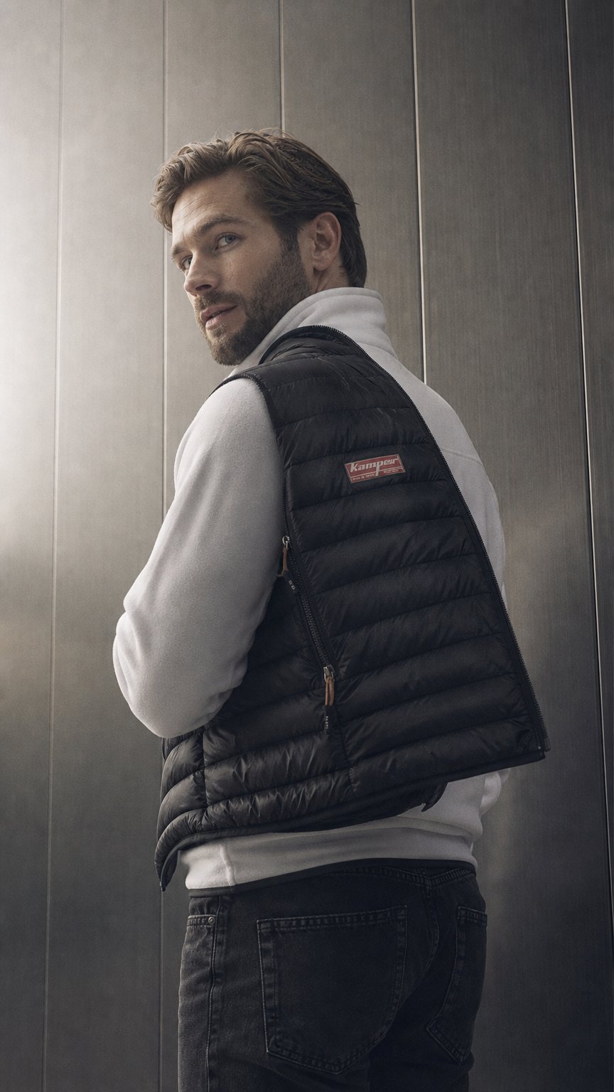AI product shot of Scotia leichter Daunen-Bodywarmer für Herren