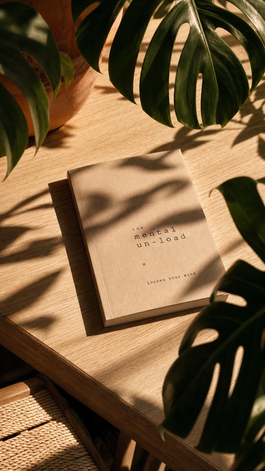 AI product shot of the mental un-load: loosen your mind