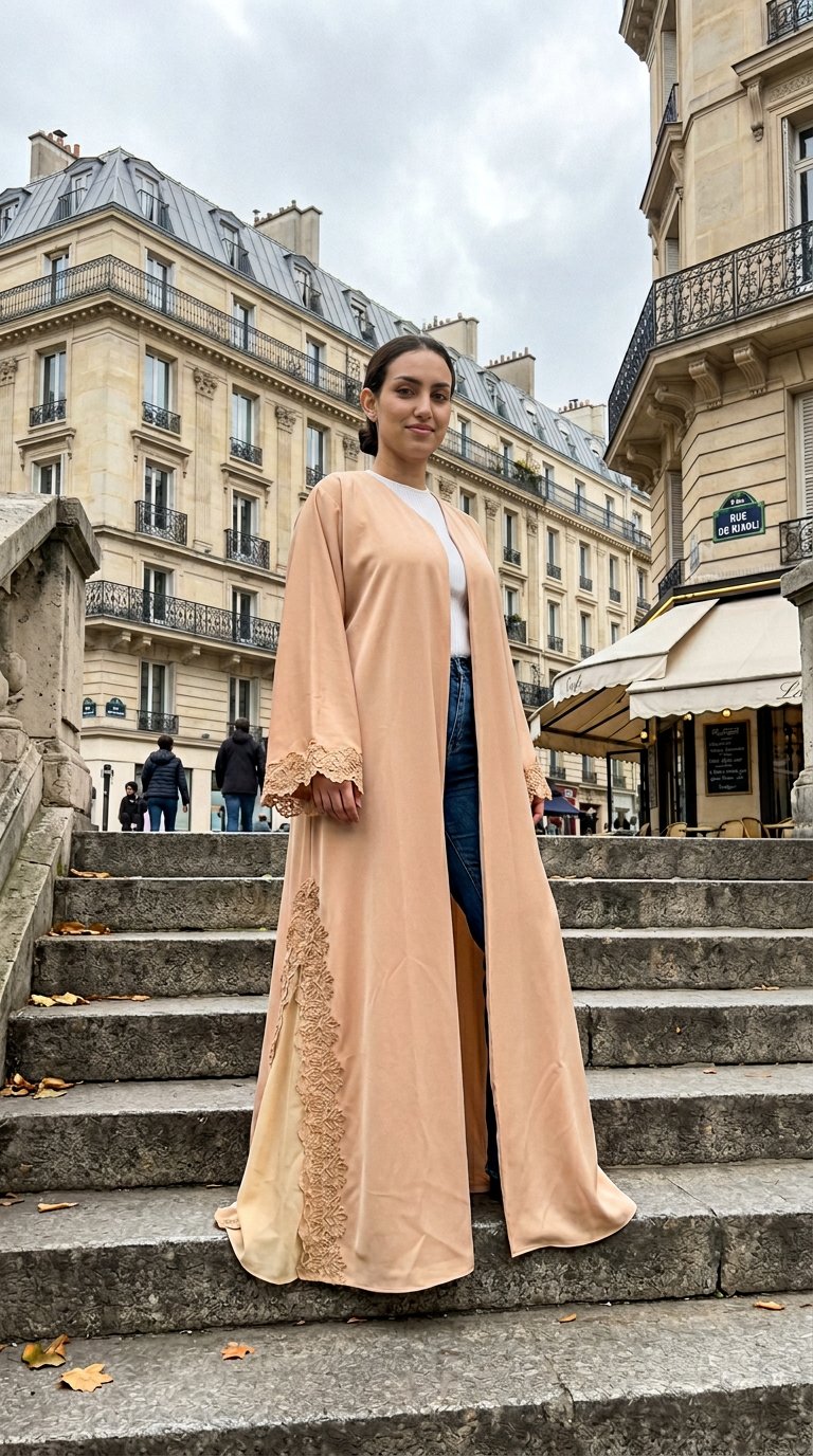 AI product shot of Nergiz Abaya NRUS4006