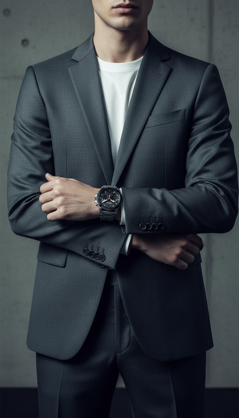 AI product shot of Relógio Hugo Boss Masculino Prateado Aço Inox Original- Luxo Preto Preto