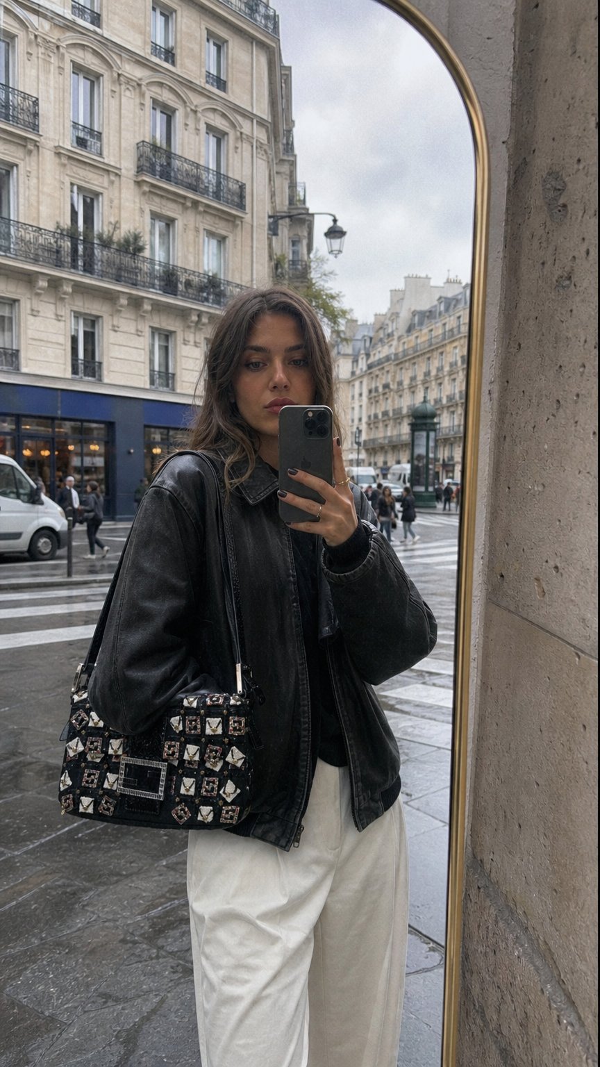 AI product shot of Fendi Love Letter Baguette