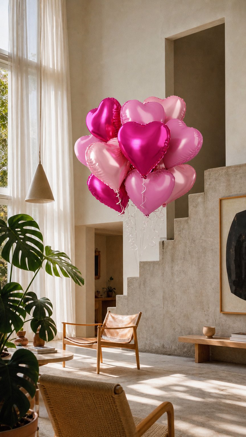 AI product shot of Pink Mixed Heart Balloons 18 Inch 12 Pcs Hot Pink Foil Heart Balloons Light Pink Heart Shape Mylar Balloons Pink Sweet Theme Heart Balloons for Girl Birthday Wedding Valentines Anniversary