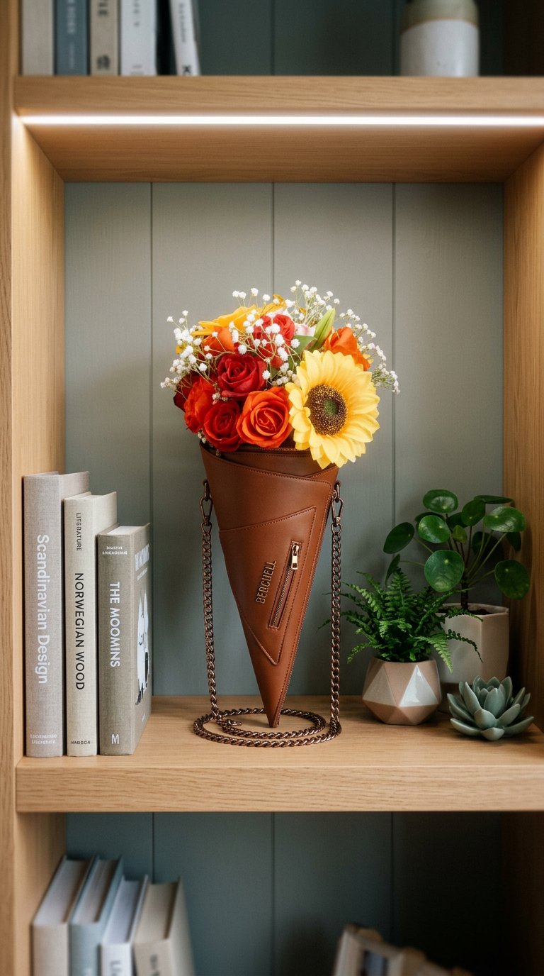 AI product shot of Berchell Bouquet Bag - Cocoa & Sunflower