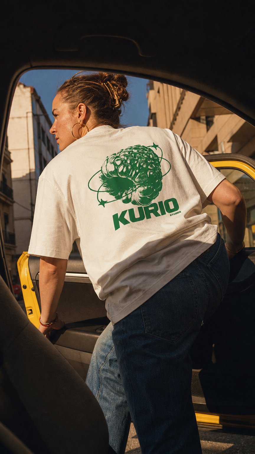 AI product shot of Kurio Studio's Raspberry T-Shirt