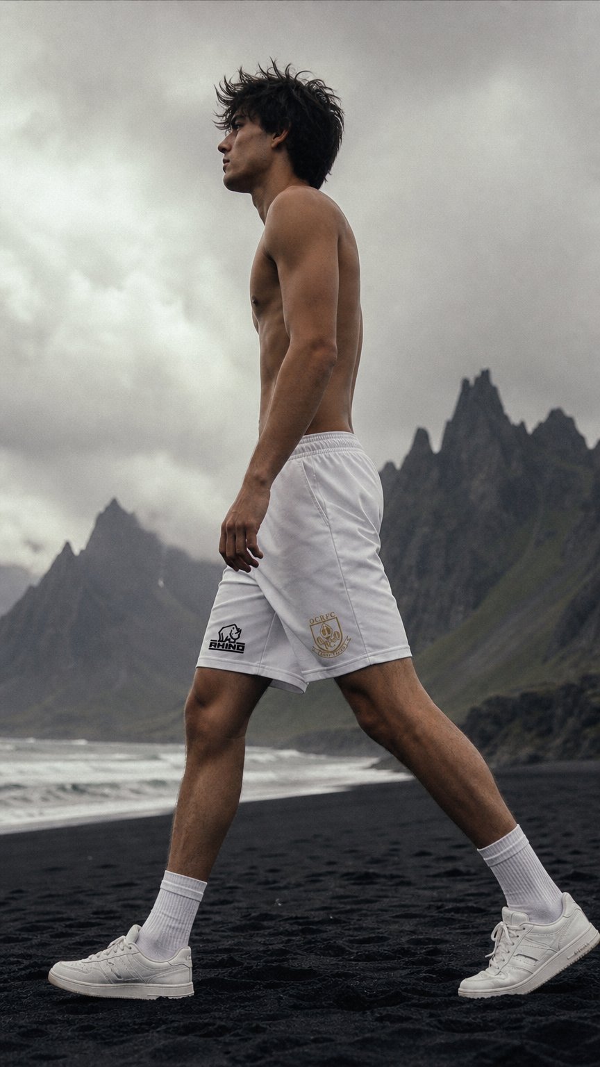 AI product shot of Old Challonians RFC Sublimated Rugby Shorts