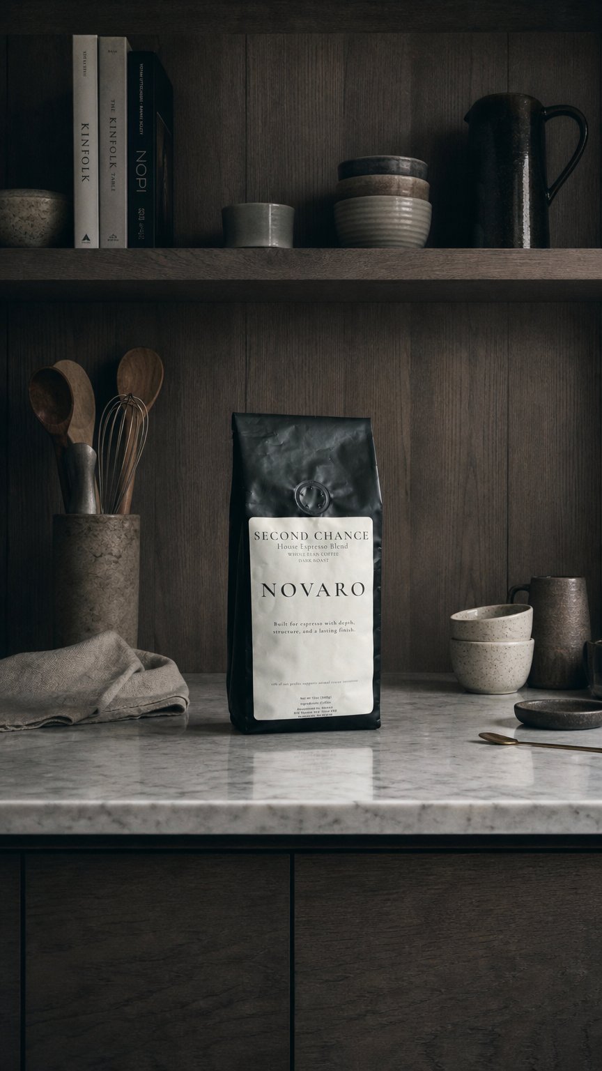 AI product shot of Second Chance — Dark Roast Espresso Blend