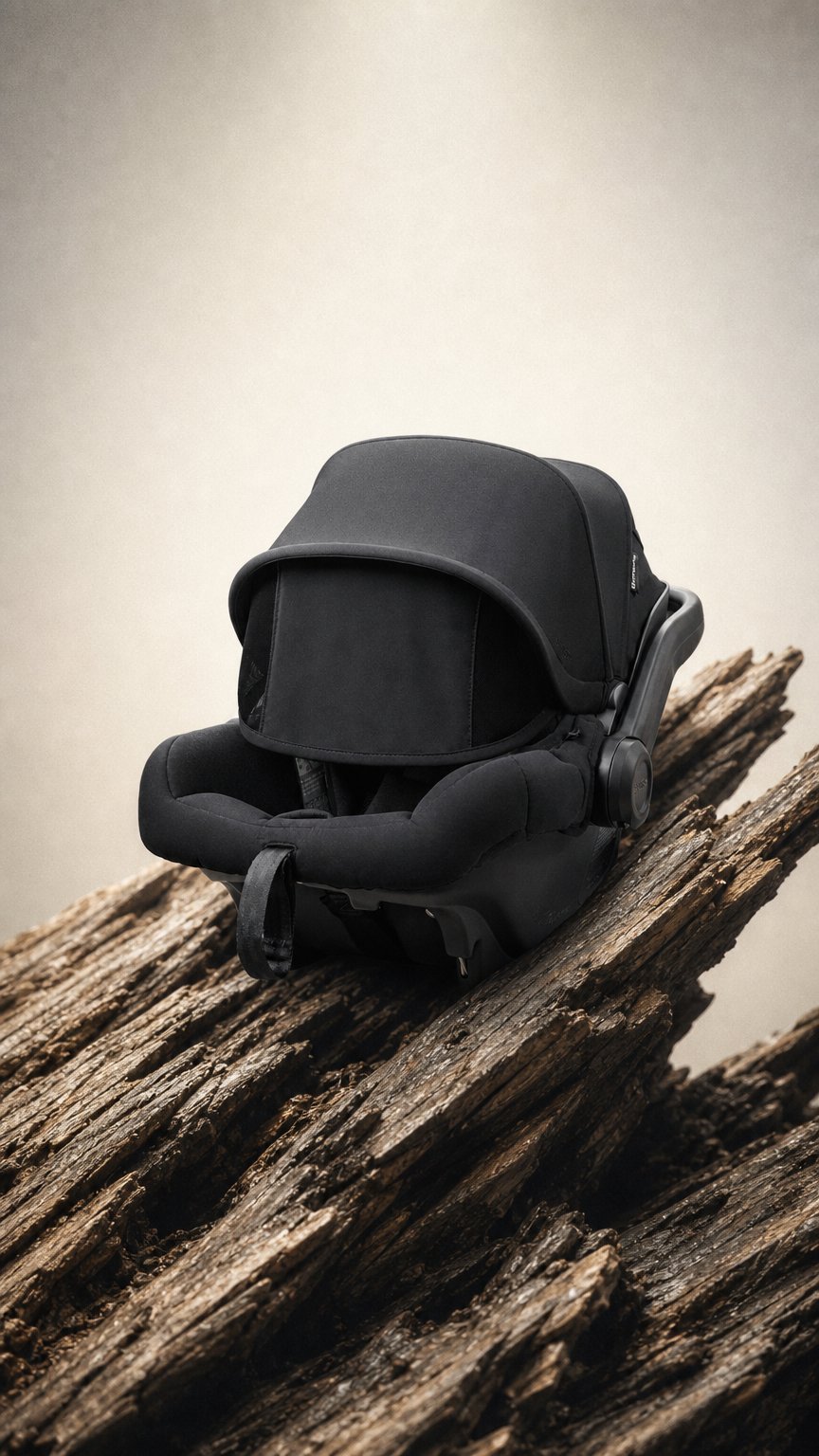 AI product shot of UPPAbaby Mesa Car Seat Capsule - Charcoal (James)