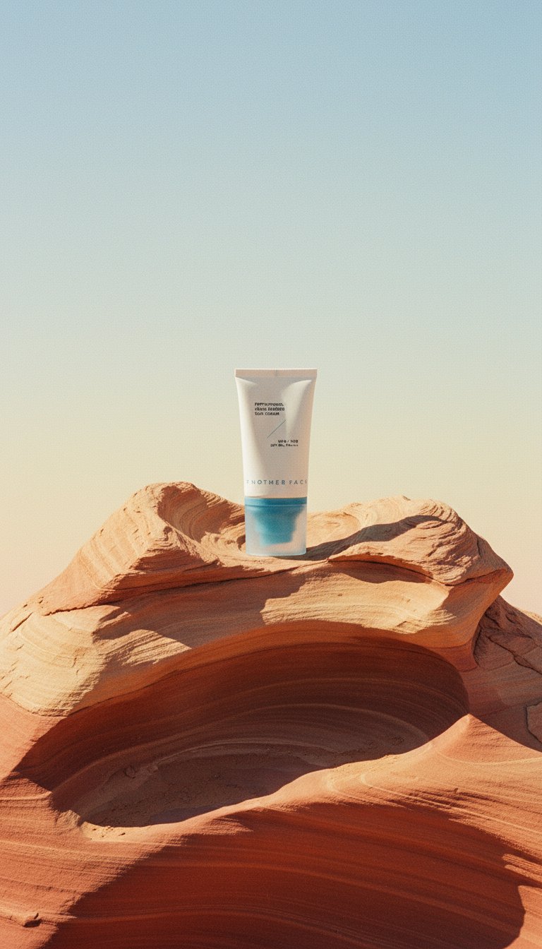 AI product shot of 어나더페이스 펩타테놀 아쿠아 베리어 선크림 50ml SPF50+/PA++++