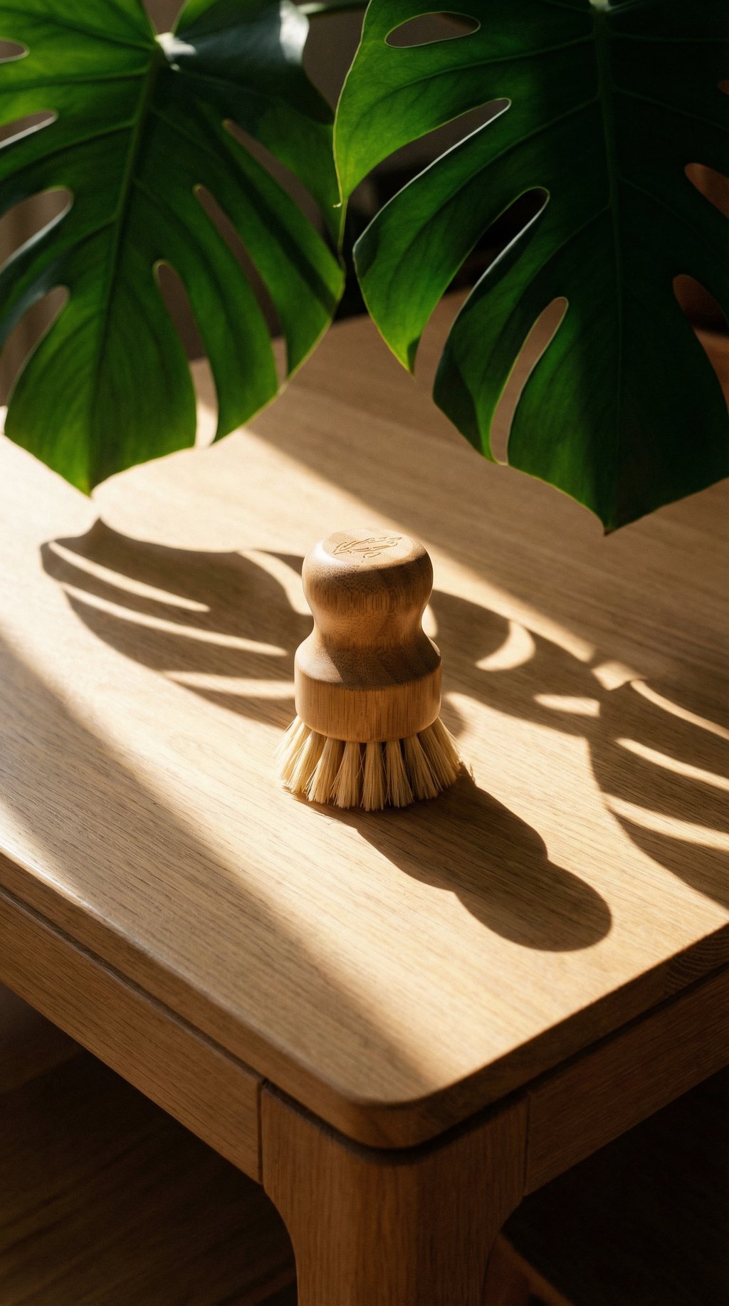 AI product shot of Bamboo Scrubber Brush