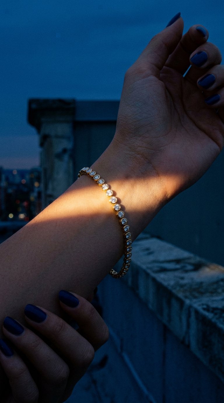 AI product shot of 2.5-5.0mm Brilliant Cut Tennis Moissanite Bracelet | S925