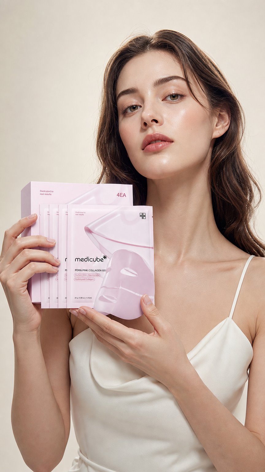 AI product shot of Medicube Collagen Night Wrapping Mask – Overnight Glass Skin Mask