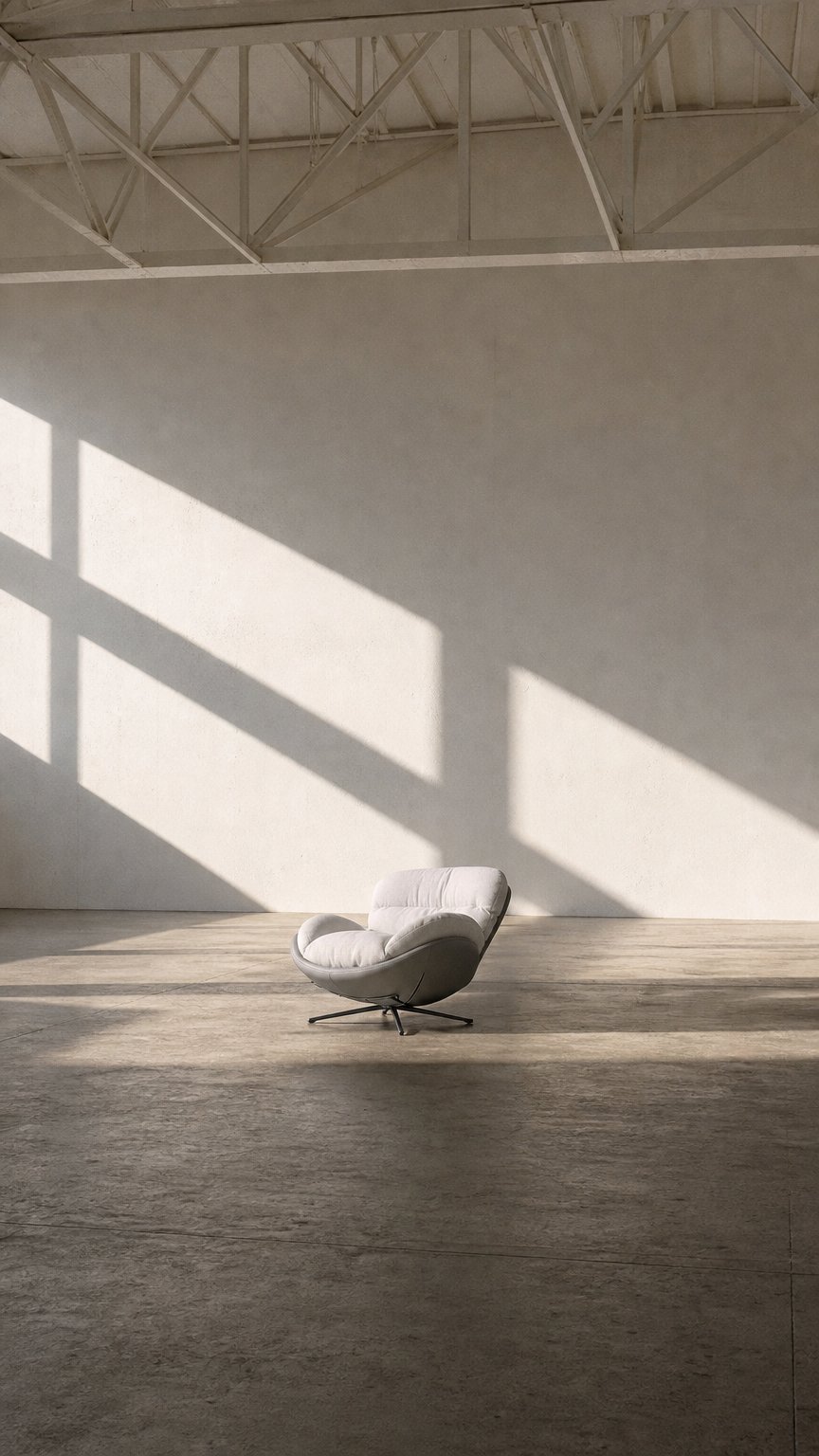 AI product shot of Marlin Rocking Chair (White & Grey)