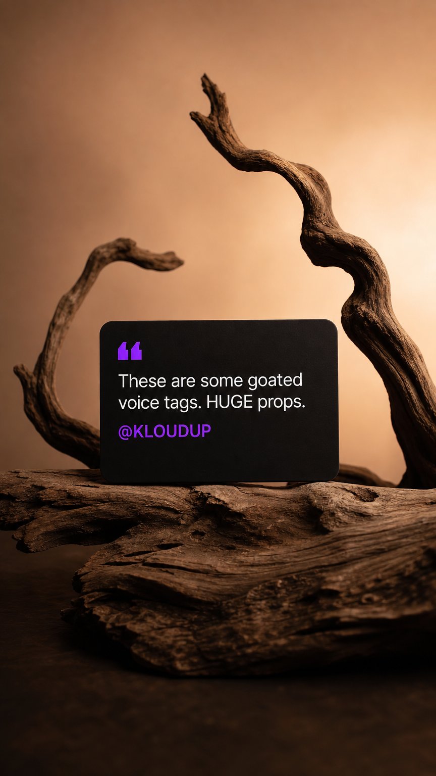 AI product shot of PlugMyTag AI Producer Voice Tags