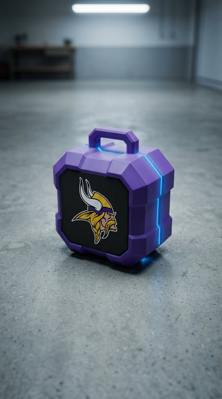 AI product shot of Minnesota Vikings NFL Shockbox Bluetooth Speaker