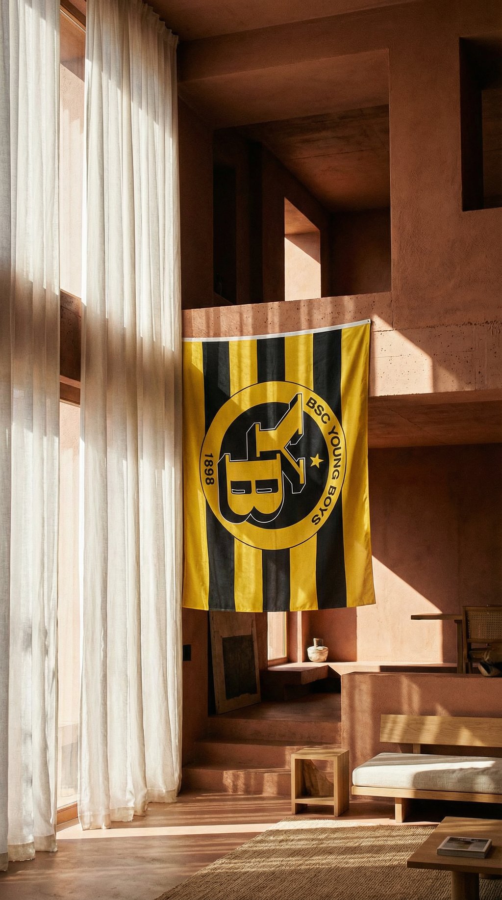 AI product shot of YB Hiss Fahne gestreift