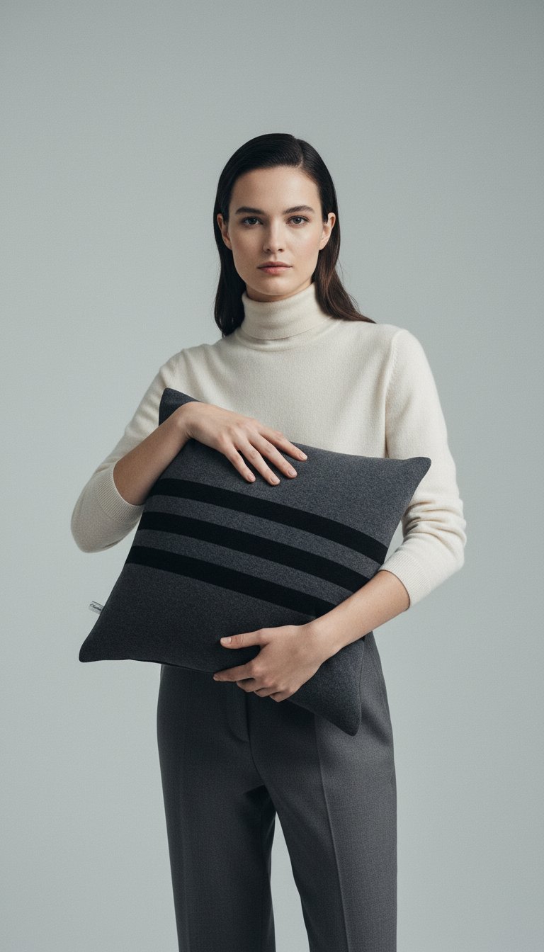 AI product shot of Brackley Cushion Cover Coal and Black