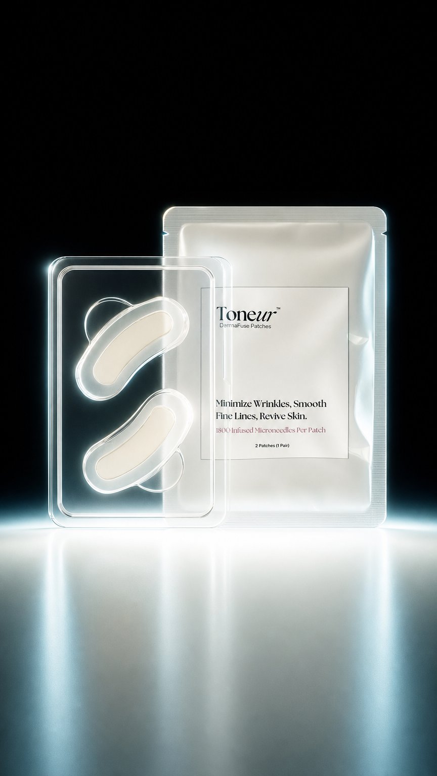 AI product shot of Toneur™ DermaFuse Under Eye Patches