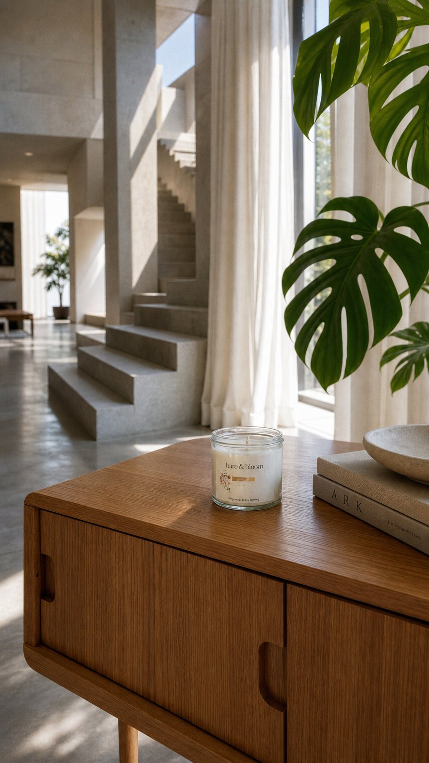 AI product shot of Summer Bloom - Fresh Floral Luxury Scented Candle