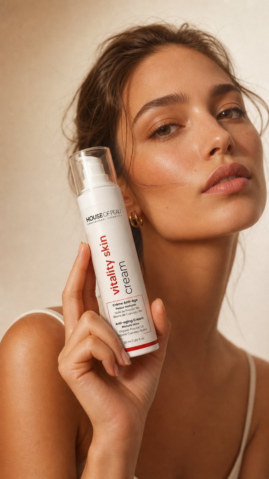 AI product shot of Vitality Skin Cream | Crème Anti-âge | 50ml