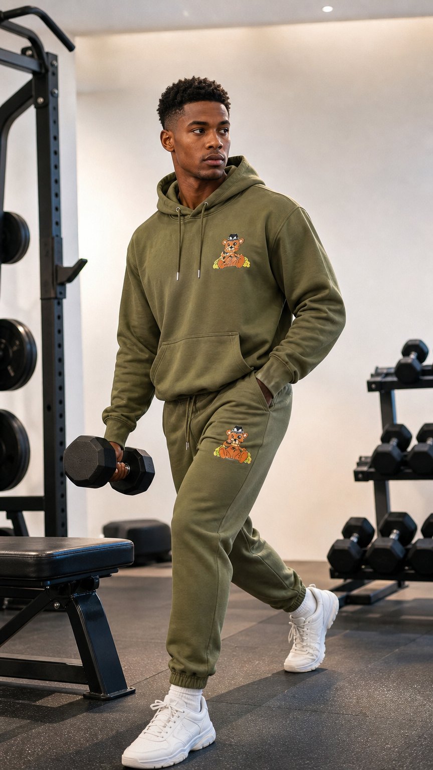 AI product shot of RT All-In Mascot Sweatsuit