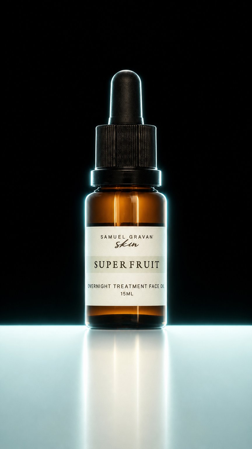 AI product shot of Superfruit face oil