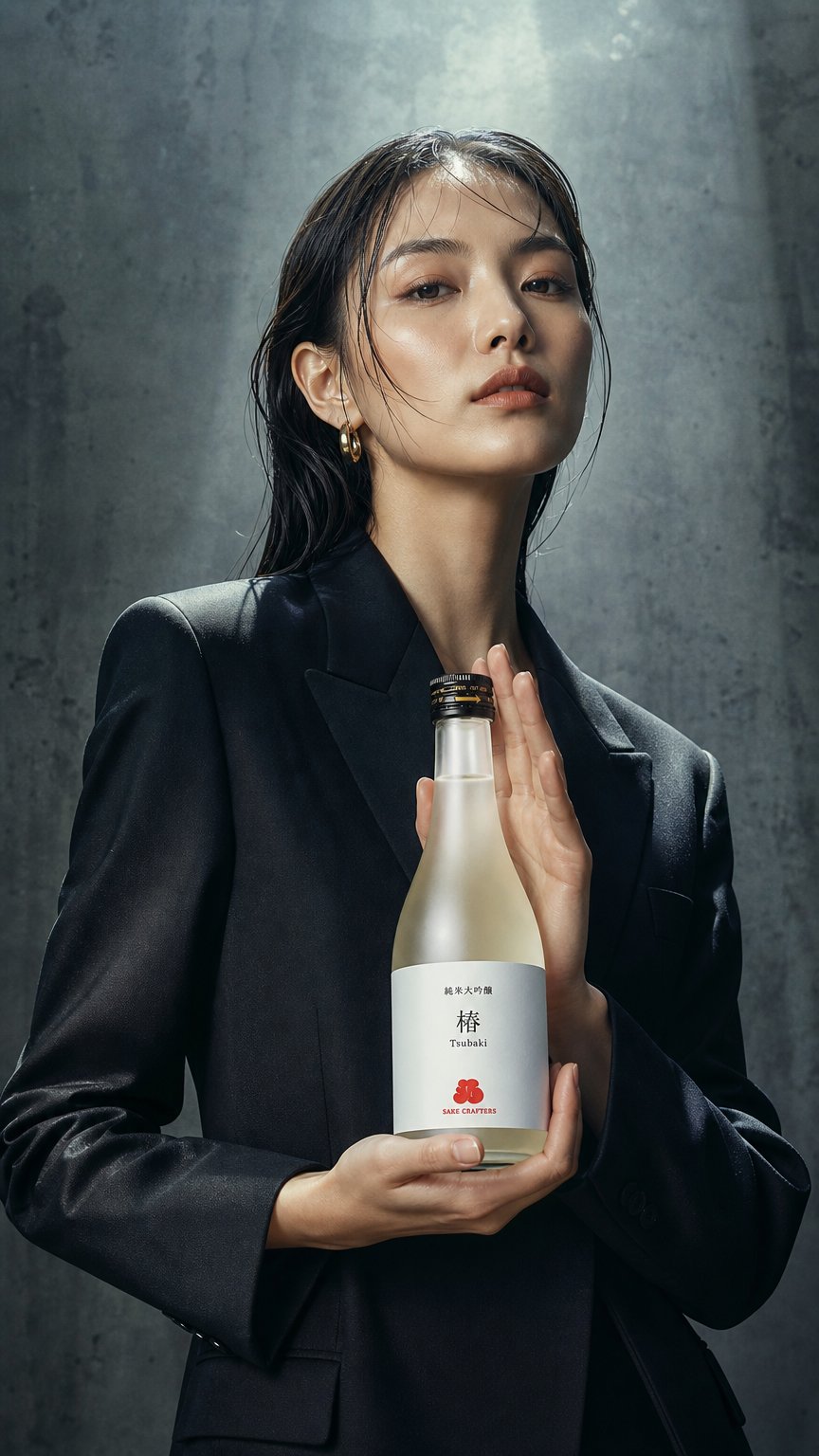 AI product shot of 純米大吟醸 椿 TSUBAKI