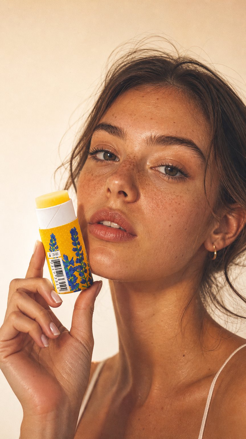 AI product shot of Gustaf & Linnea Læbebalsam med kokos og honning