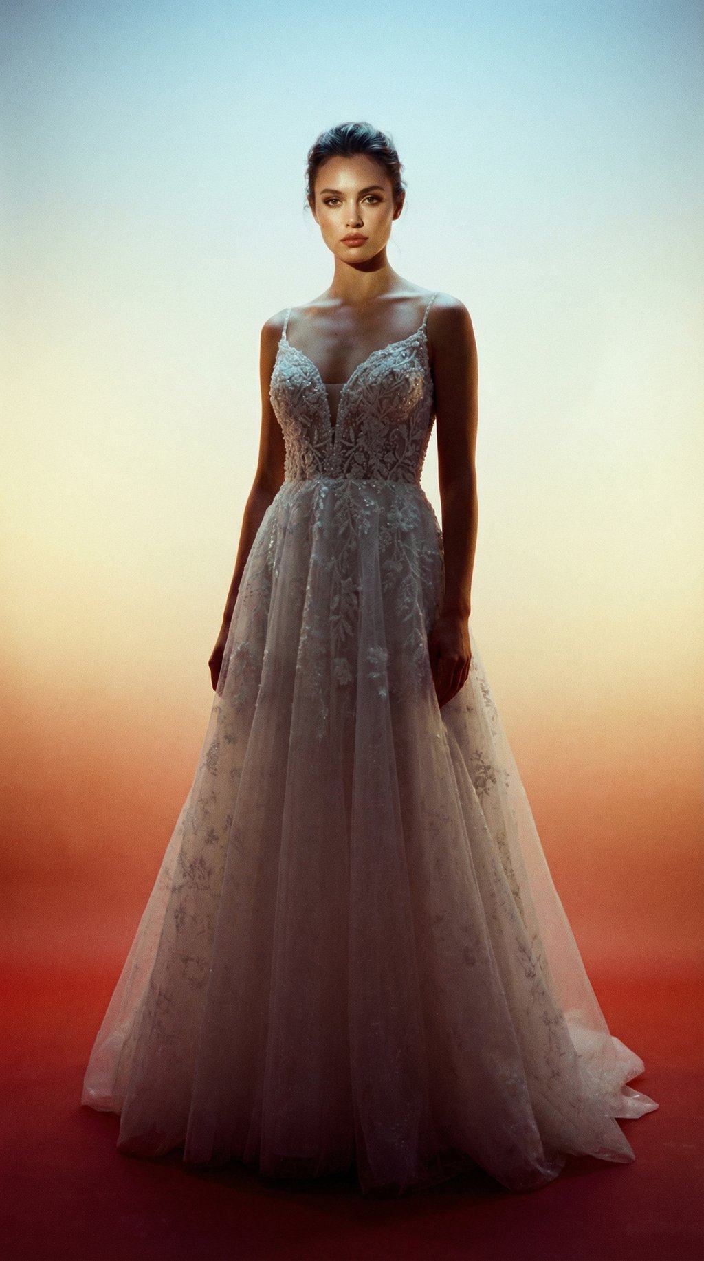 AI product shot of Curated Design Collection, Sample, Glinda wedding gown, size 12