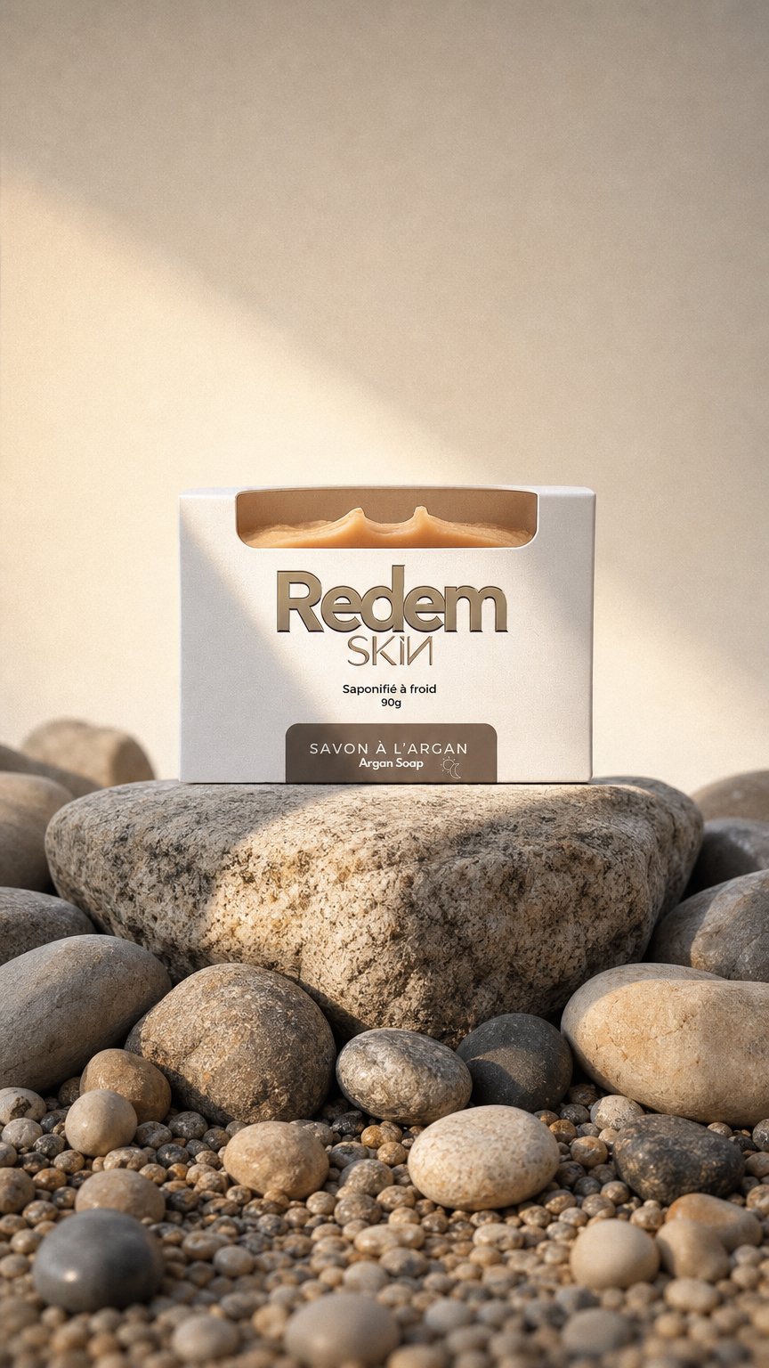 AI product shot of Savon à l’argan (SAF) – Redemskin