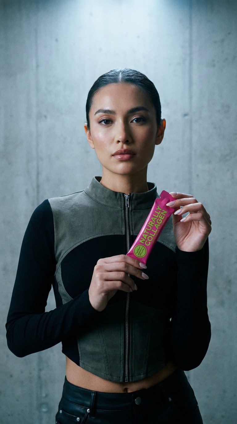AI product shot of Naturally Collagen® Premium Peptan® Liquid Marine Collagen – Natural Tropical Flavour