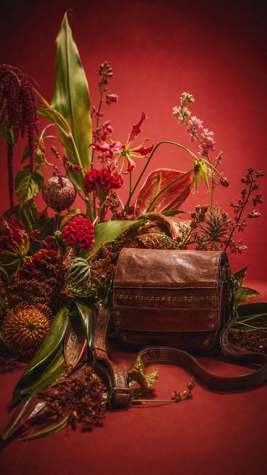 AI product shot of Enzo Western Crossbody Bag | Full Grain Italian Leather Western Purse