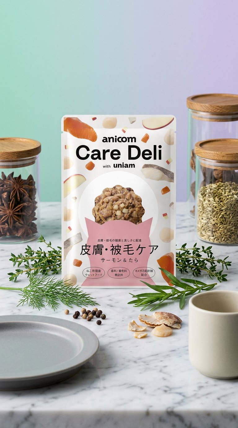 AI product shot of 【単品】Care Deli ウェットフード 皮膚被毛ケア