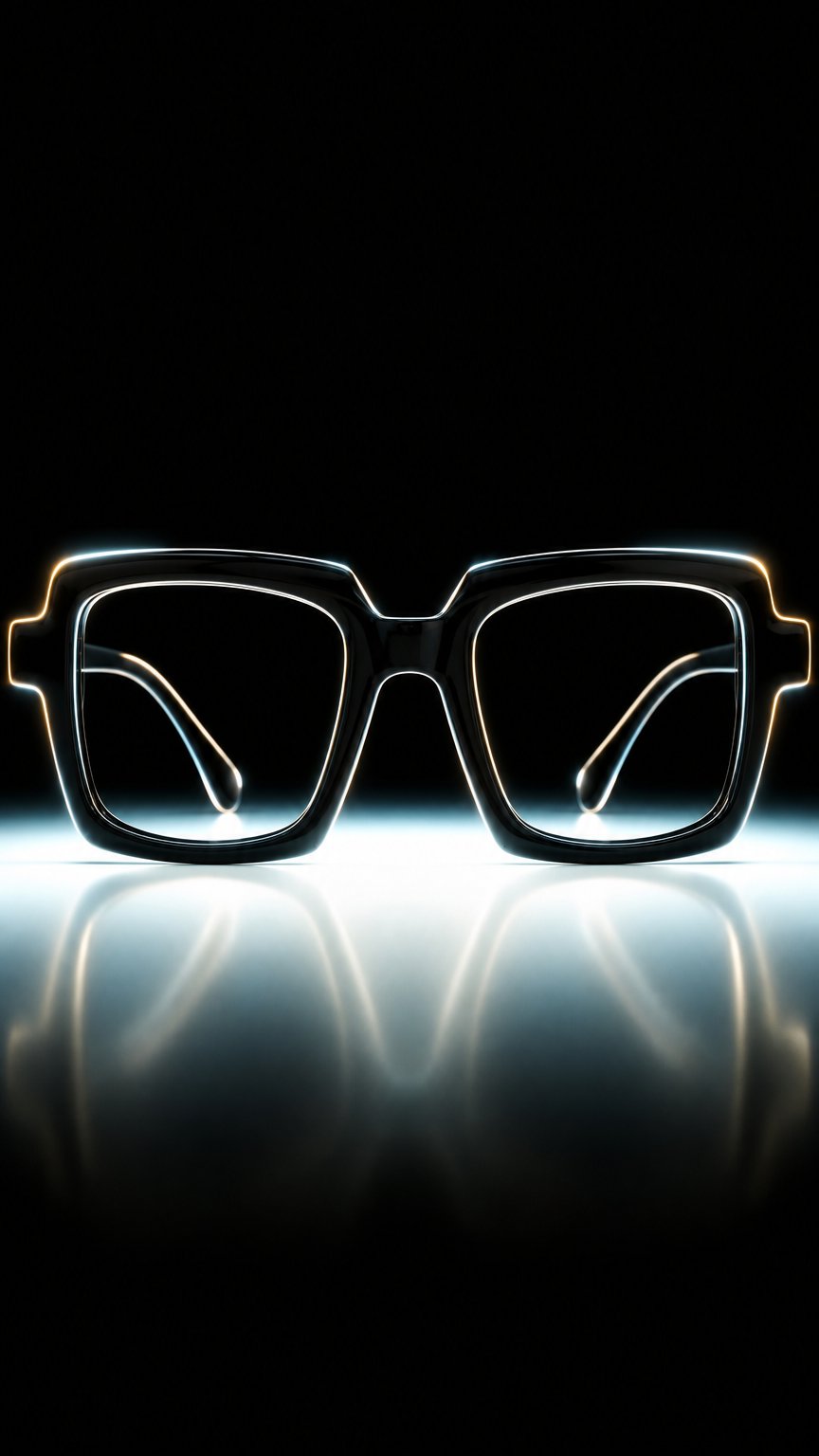 AI product shot of Eladio - Rectangle Black Eyeglasses
